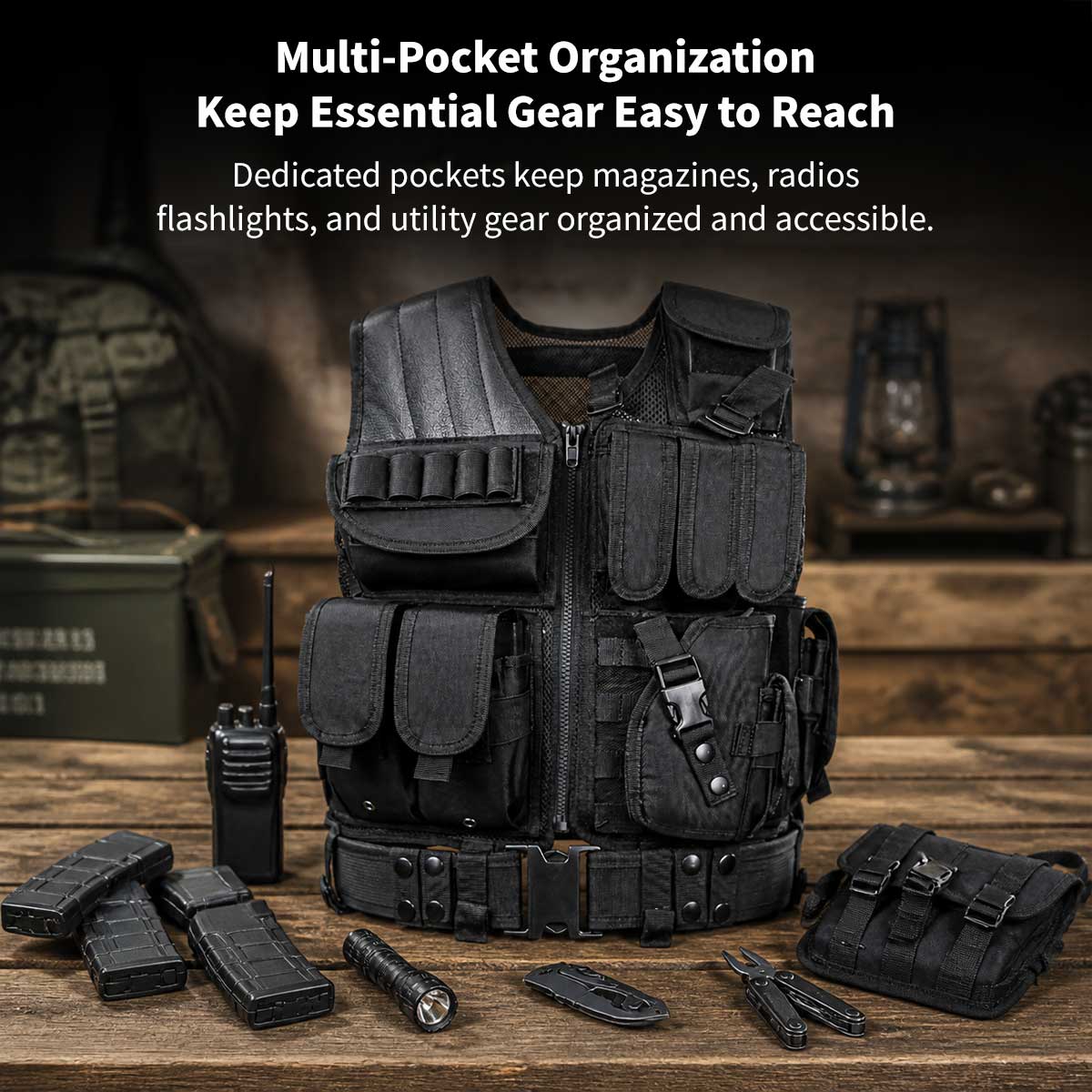 600D Tactical MOLLE Vest – Adjustable 3.09 lb Mesh Loadout | Traverseon
