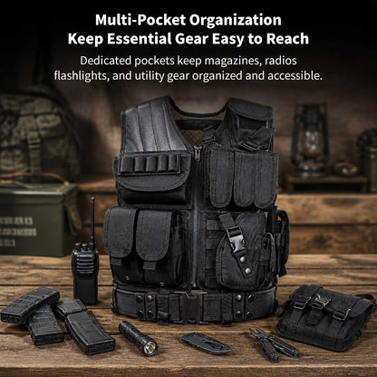 600D Tactical MOLLE Vest – Adjustable 3.09 lb Mesh Loadout | Traverseon