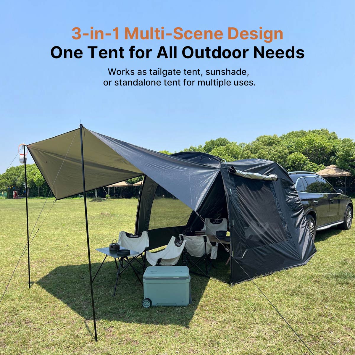 SUV Tailgate Tent Canopy – 210T 3000 Waterproof UV Protection for Car Camping | Traverseon