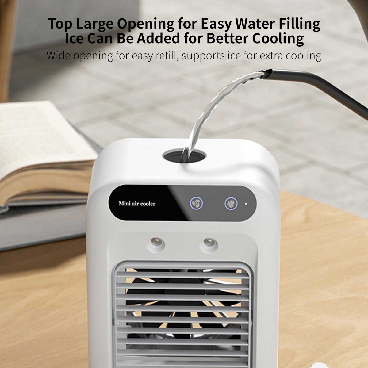 Desktop Evaporative Air Cooler – USB Mist Cooling Fan with Humidifier | Traverseon