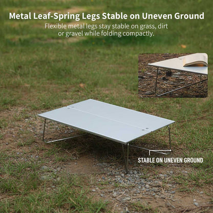 A4-Size Ultra-Light Foldable Aluminum Outdoor Table – Compact Camp Side Table | Traverseon