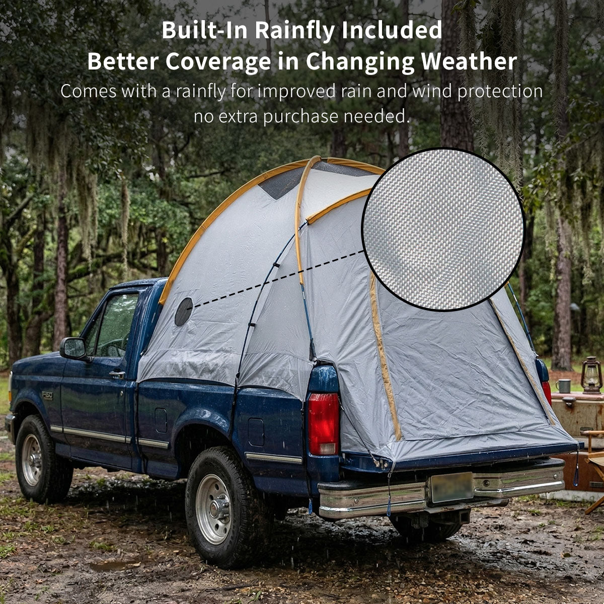 Pickup Truck Bed Tent with Rainfly – Waterproof Camping Shelter for 5.5–8 ft Beds | Traverseon