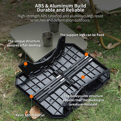 ABS & Aluminum Table – Camping Folding Dual-Height 1.6KG Portable Picnic Outdoor | Traverseon