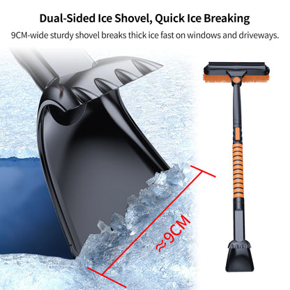 5-in-1 Car Snow Shovel & Ice Scraper - 180° Rotating, Extendable & Paint-Safe for Sedan, SUV, Truck| Traverseon