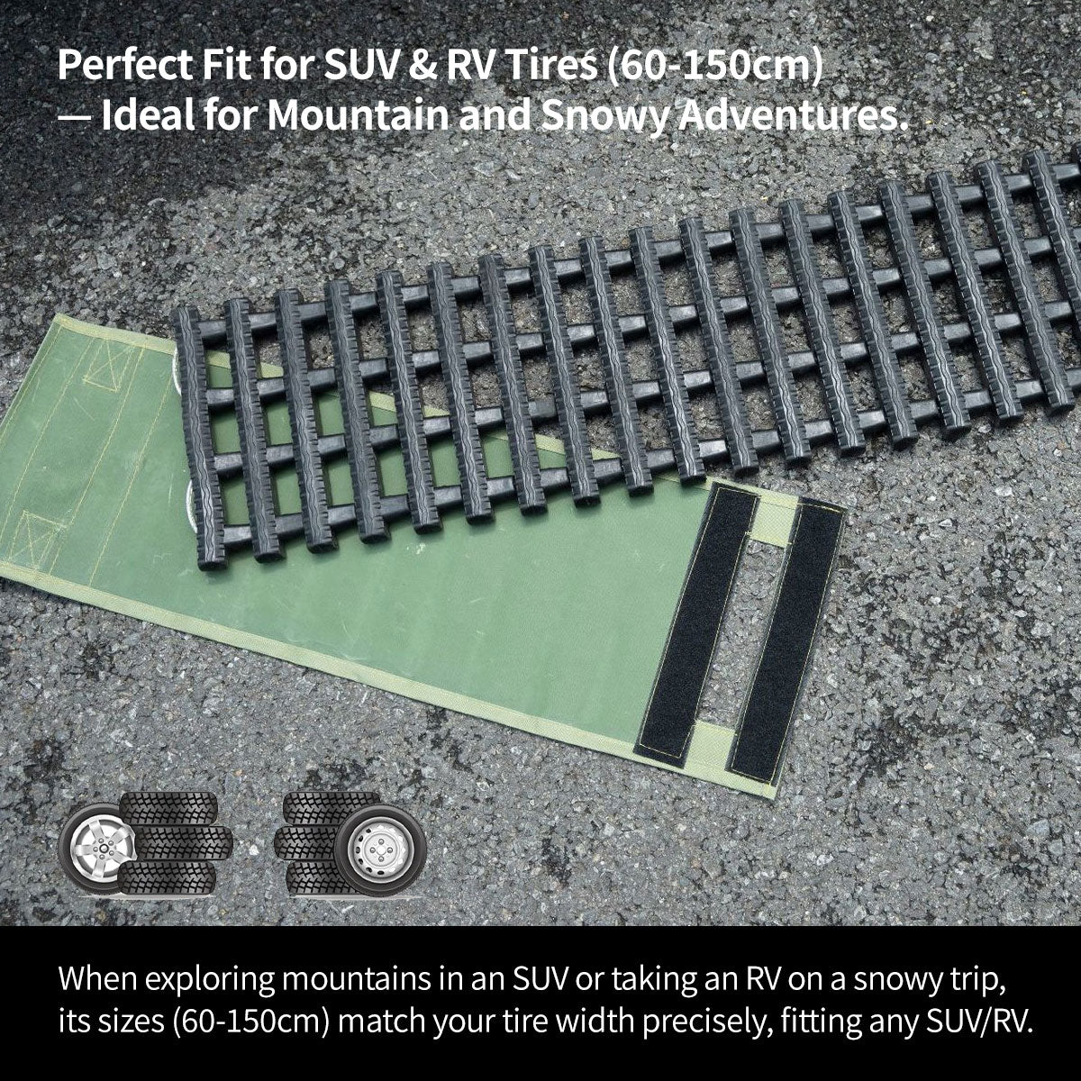 Car Traction Mat – 10-Ton Load, Tool-Free Recovery , Multi-Size for Car/Truck/SUV/RV Camping | Traverseon