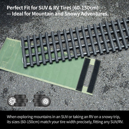 Car Traction Mat – 10-Ton Load, Tool-Free Recovery , Multi-Size for Car/Truck/SUV/RV Camping | Traverseon