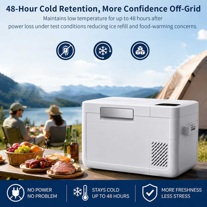 25L/26 Qt 12V/24V Portable Car Fridge with Ice Maker | Traverseon