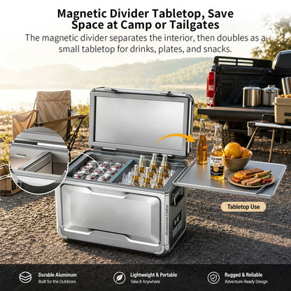 37 Qt All-Aluminum Portable Fridge – Dual-Zone Car Cooler | Traverseon
