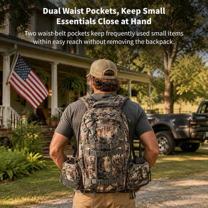 Waterproof Camo Hunting Backpack – Rifle & Bow Holder, 1.40 kg(3.08 lb) | Traverseon