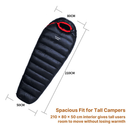 Down Mummy Sleeping Bag, -13°C Extreme Cold Weather Winter Bag | Traverseon