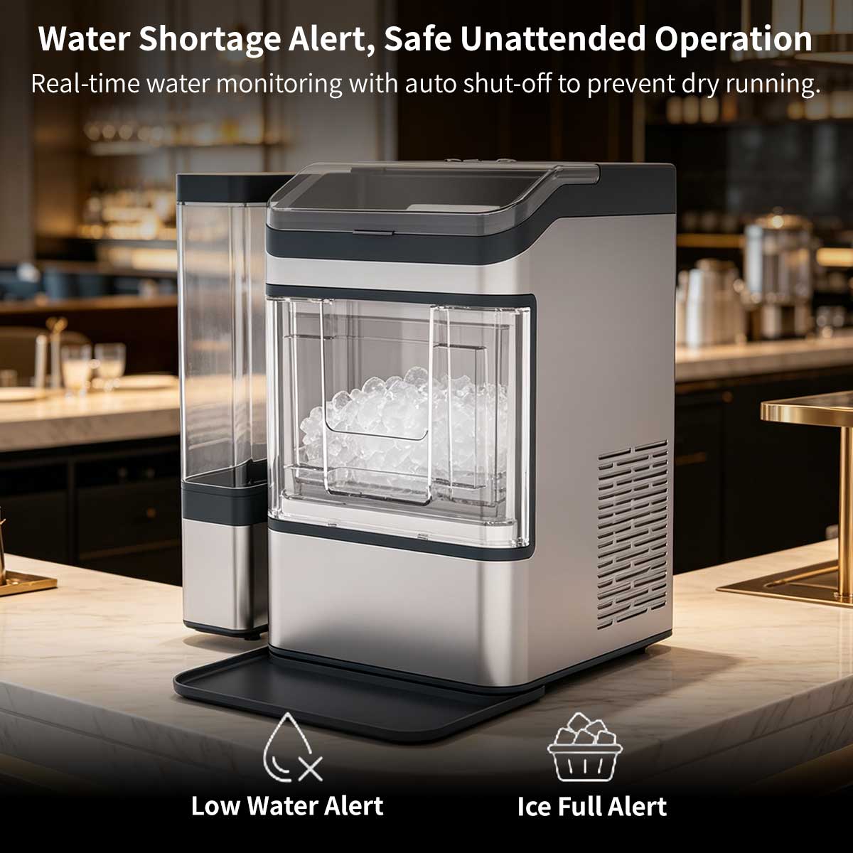Commercial Portable Ice Maker – 17KG/38LB Fast Self-Clean Countertop Ice Machine | Traverseon