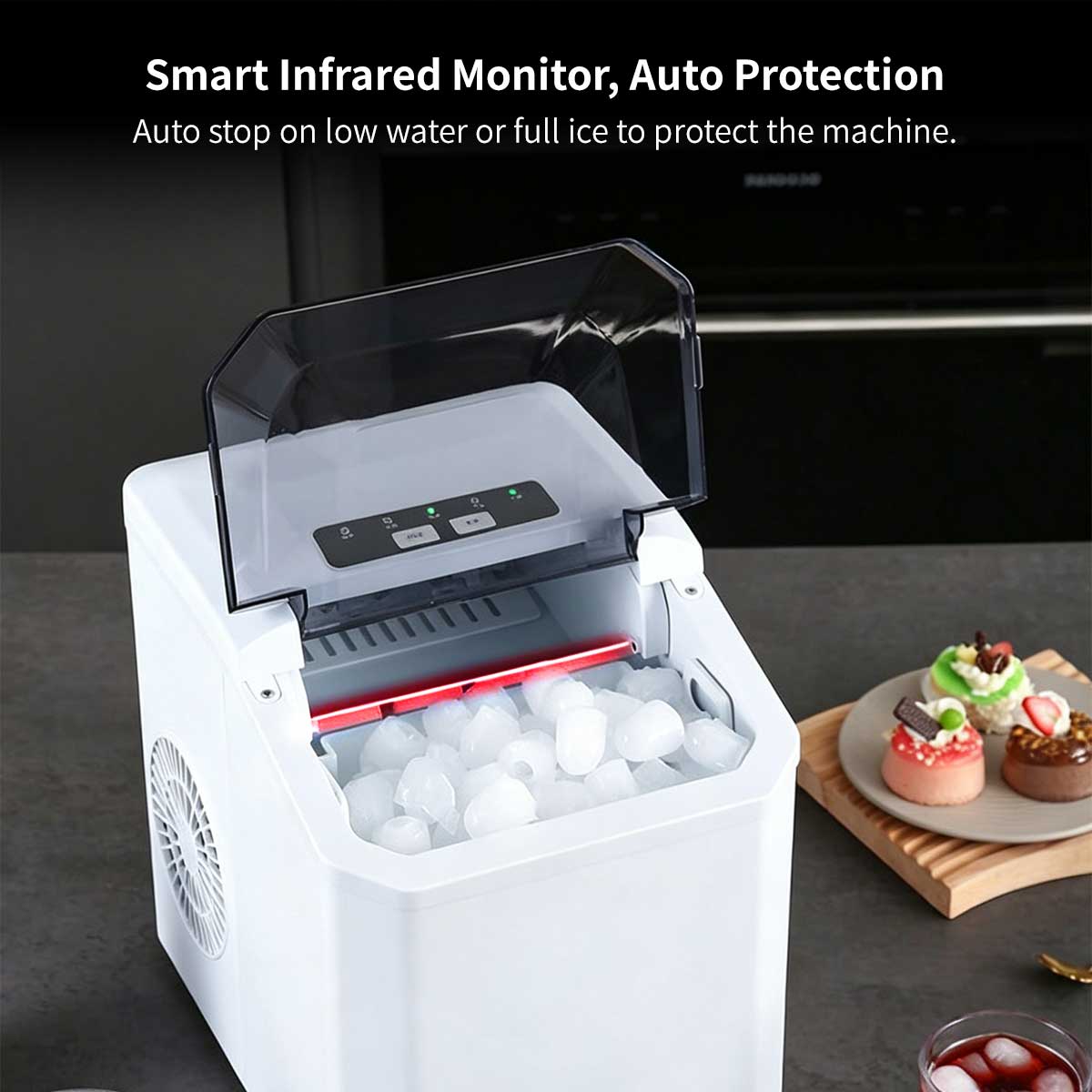 Countertop Ice Maker 6min Fast Ice - Dual Size Ice Auto Clean Portable | Traverseon