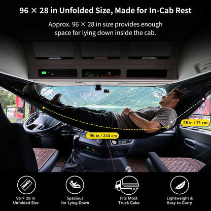 Truck Cab Hammock – 330 lb Adjustable Semi Truck Rest Bed | Traverseon