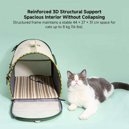 3-Way Anti-Escape Pet Carrier Backpack – Foldable Breathable Travel Bag for Cats & Small Dogs | Traverseon