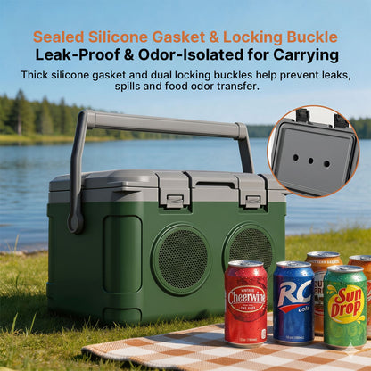 Bluetooth Cooler Box – 22.2qt Portable Outdoor Ice Chest | Traverseon