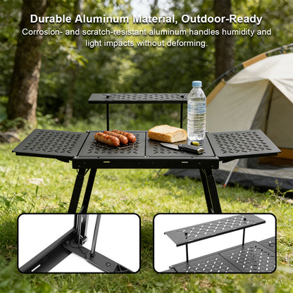 Lightweight IGT-Compatible Aluminum Camping Table, Foldable & Stove-Ready