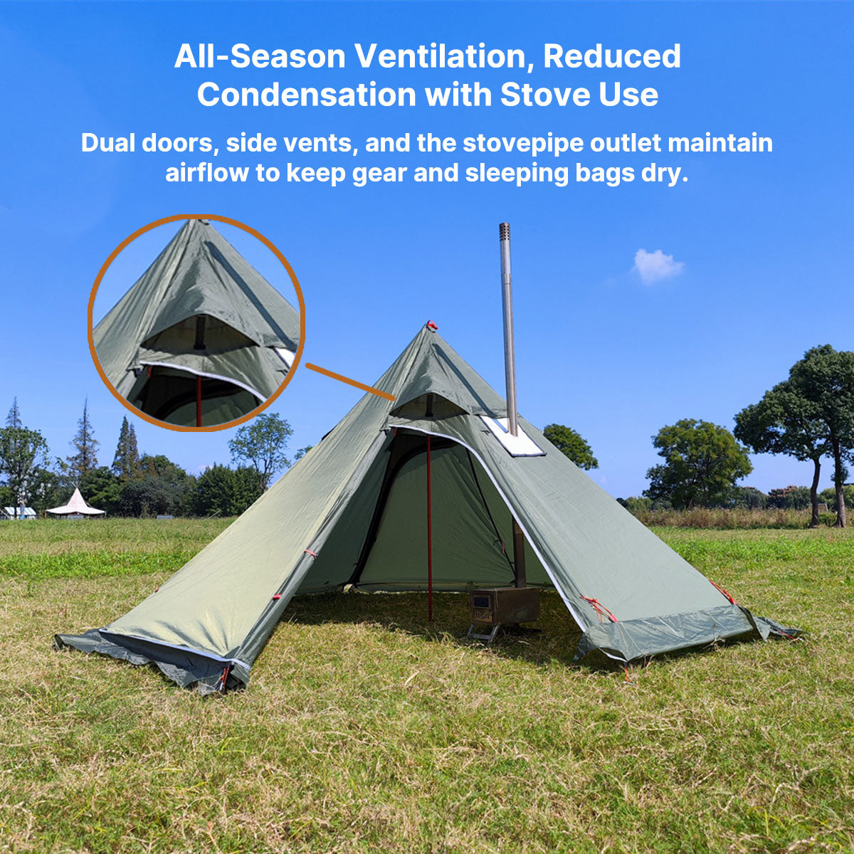 1–3 Person Hot Tent – Camp Stove Compatible|Traverseon