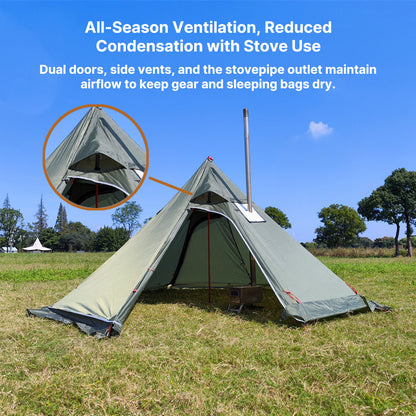 1–3 Person Hot Tent – Camp Stove Compatible|Traverseon