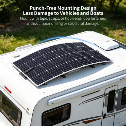 Semi-Flexible Solar Panel – 100W-200W IP67 RV Marine Charger | Traverseon