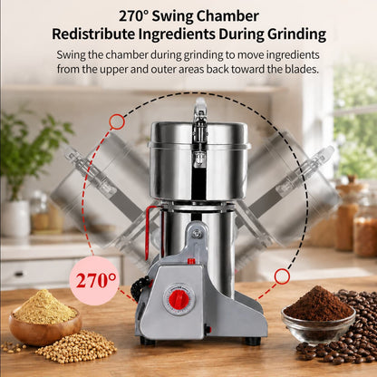 Electric Grain Grinder – 800g–2000g Swing-Type Spice & Herb Mill | Traverseon