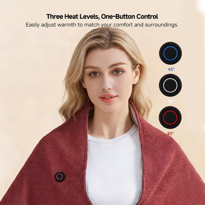 Cordless Graphene Heated Shawl – Hands-Free Wearable Warmth for Office & Home | Traverseon