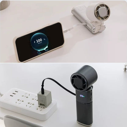 TEC Cooling Handheld Fan – Low-Noise 9000mAh Fan with Power Bank | Traverseon