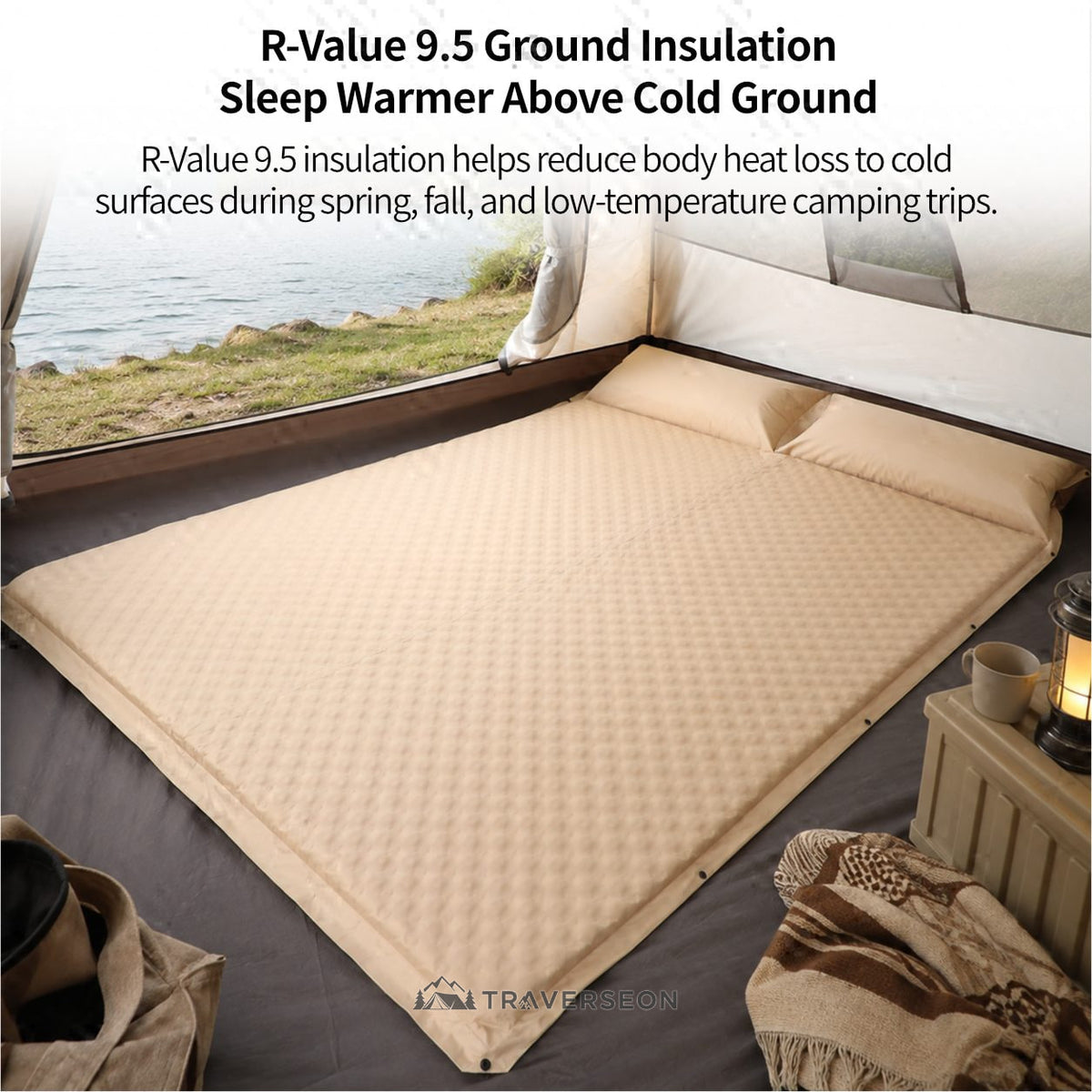 Automatic Inflatable Camping Mattress – Moisture-Proof,Back-Support,Portable|Traverseon