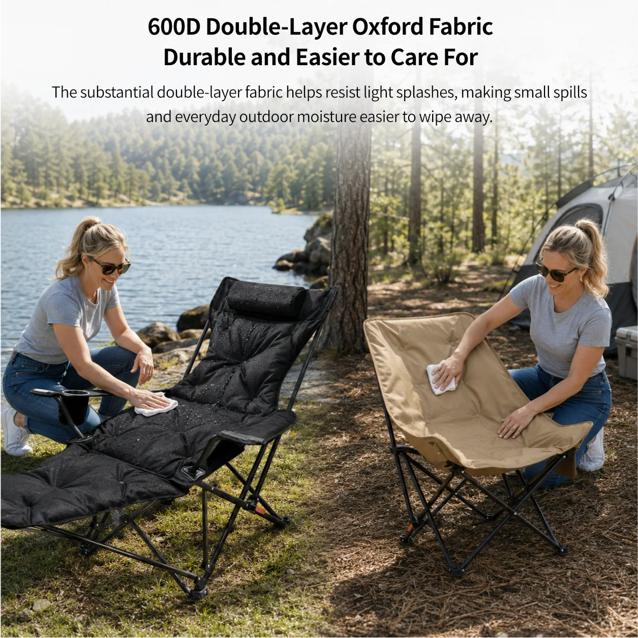 Padded Reclining Camping Chair – 3/4-Position Folding Lounger | Traverseon