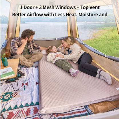 Traverseon Pole-Free Air Tent – 4–8 Person Inflatable Pop-Up Tent with Canopy