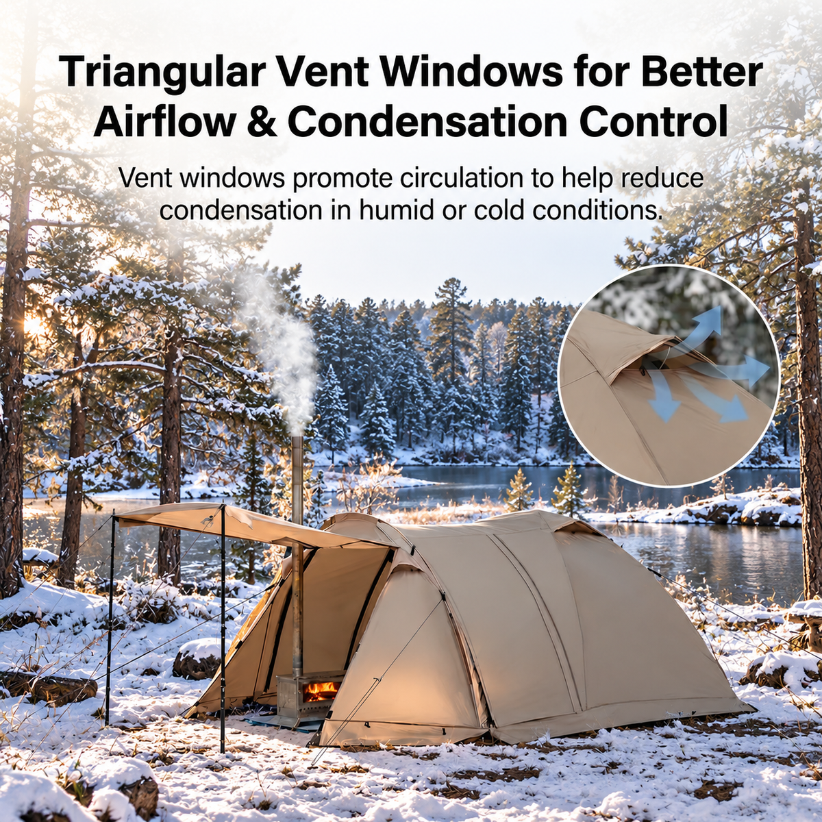 All-Season Family Hot Camping Tent with Stove Jack