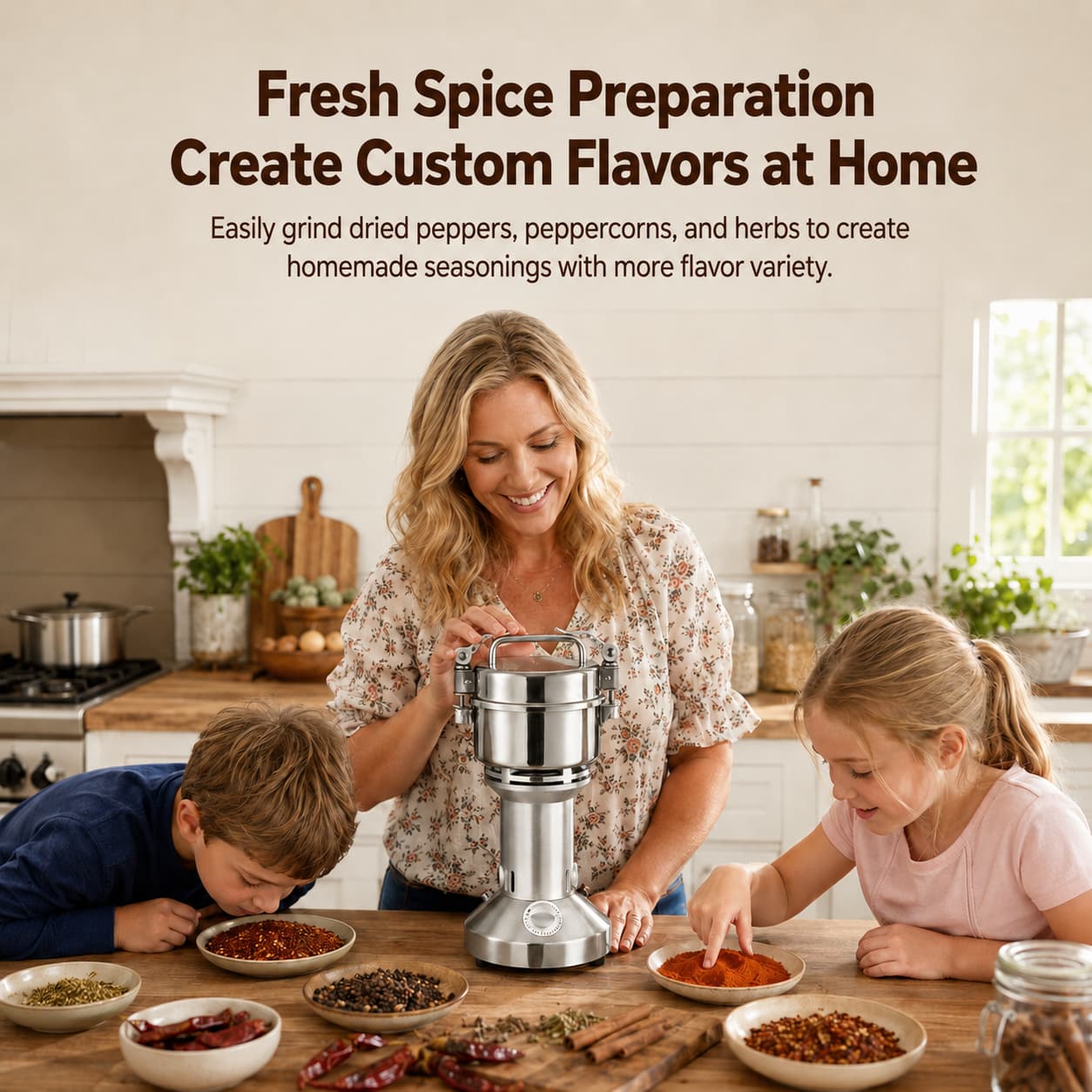350g Electric Kitchen Grinder – High-Speed Spice & Grain Mill | Traverseon