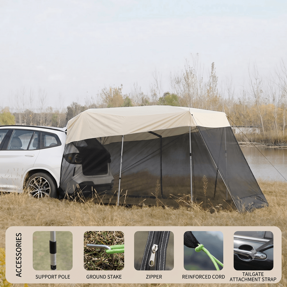 SUV Tent – 390 × 200 cm Waterproof Tailgate Tent for Car Camping | Traverseon