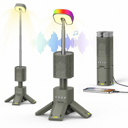 14000mAh Rechargeable Telescopic Camping Lantern with Bluetooth Speaker | Traverseon