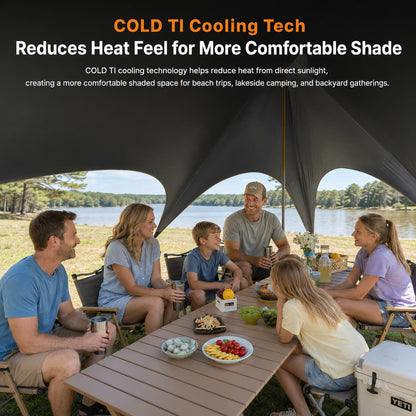 Large Hex Camping Tarp Shelter – UPF50+ 301 sq ft Sun Shade Canopy | Traverseon