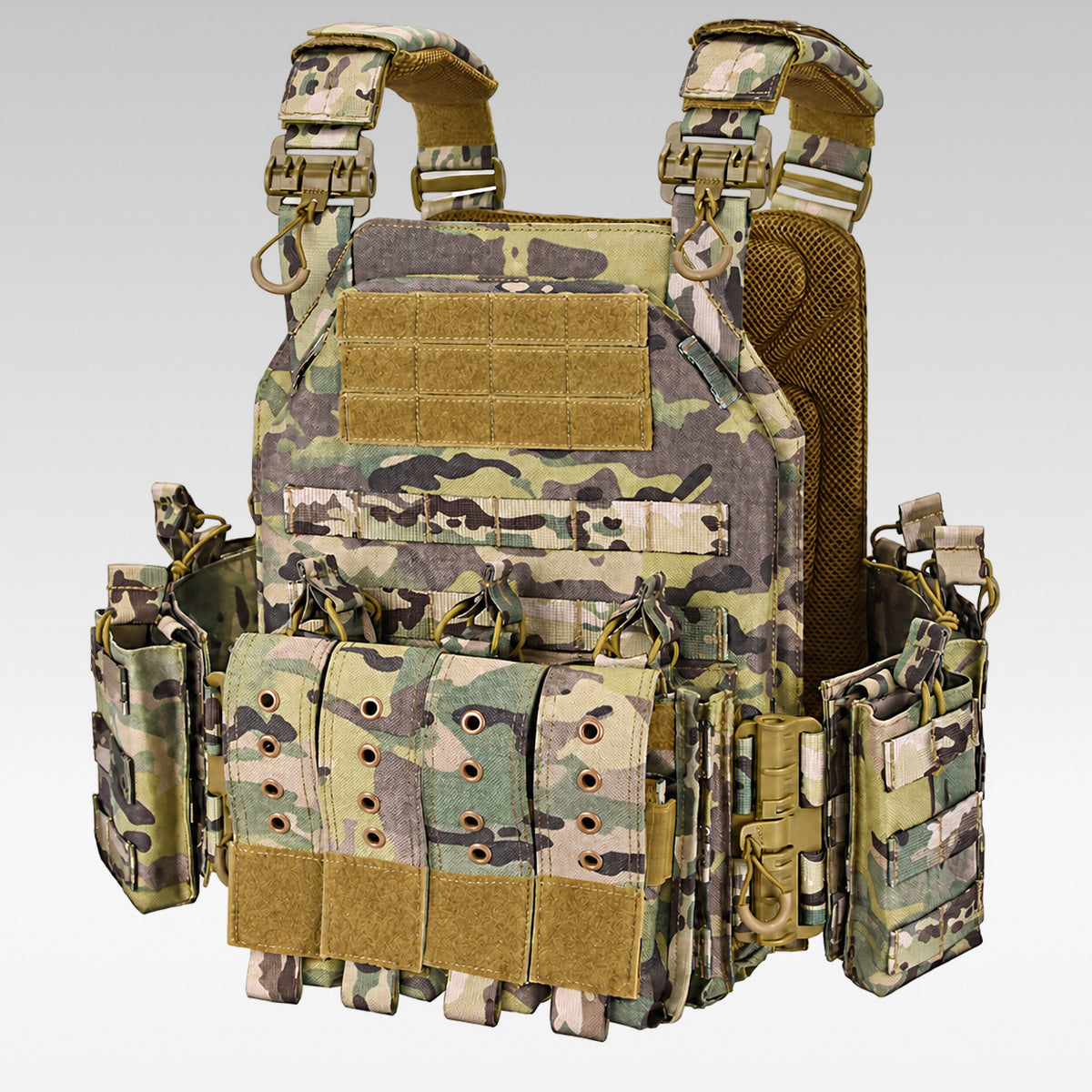 Tactical Vest MOLLE Carrier – 1000D Nylon Adjustable Military Gear Vest 38×31cm | Traverseon