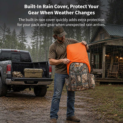 Waterproof Camo Hunting Backpack – Rifle & Bow Holder, 1.40 kg(3.08 lb) | Traverseon