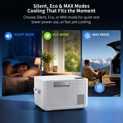 25L/26 Qt 12V/24V Portable Car Fridge with Ice Maker | Traverseon