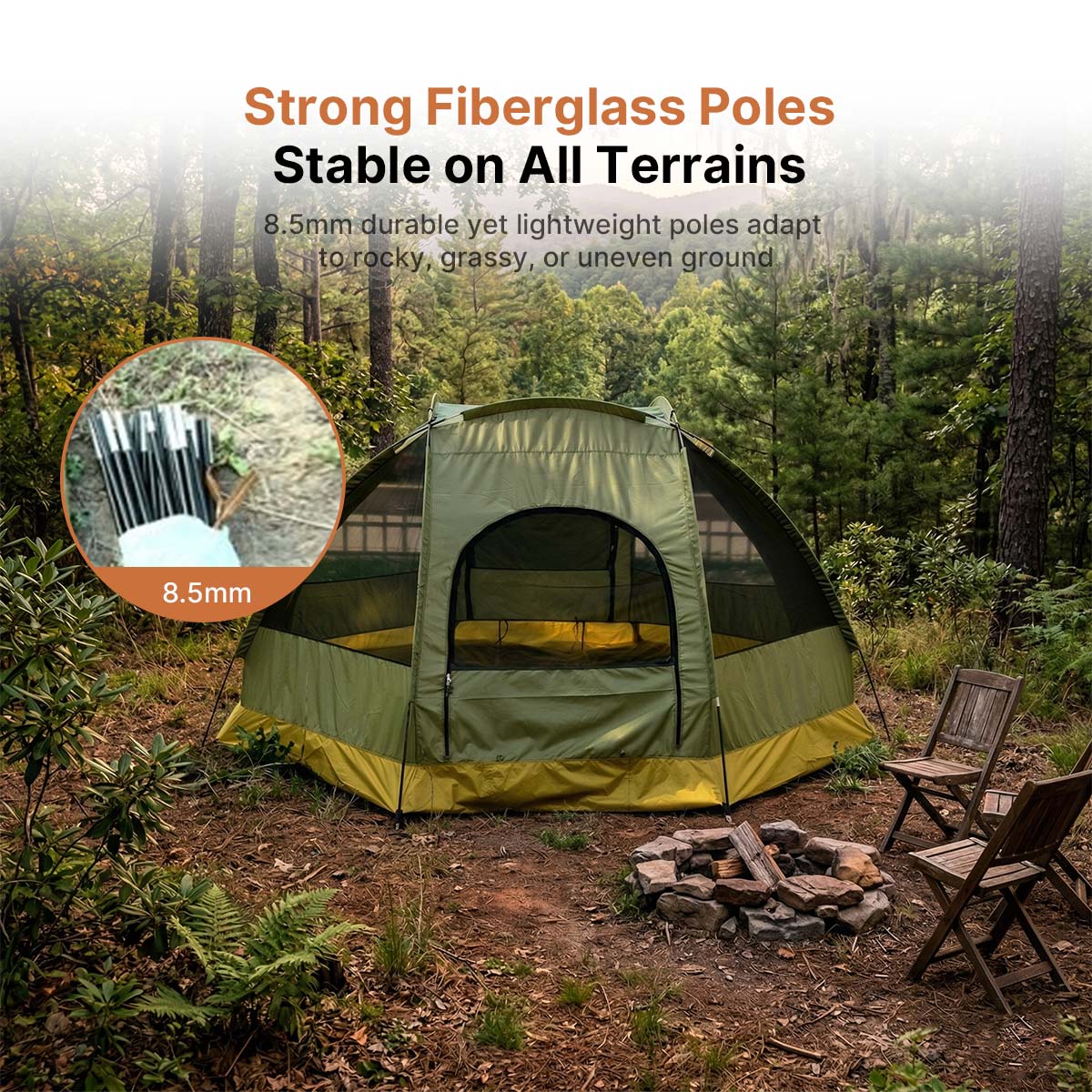 Octagon Camping Tent 3-4 Person 4 Season Waterproof Double Layer for Backpacking | Traverseon
