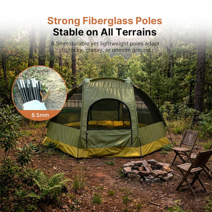 Octagon Camping Tent 3-4 Person 4 Season Waterproof Double Layer for Backpacking | Traverseon