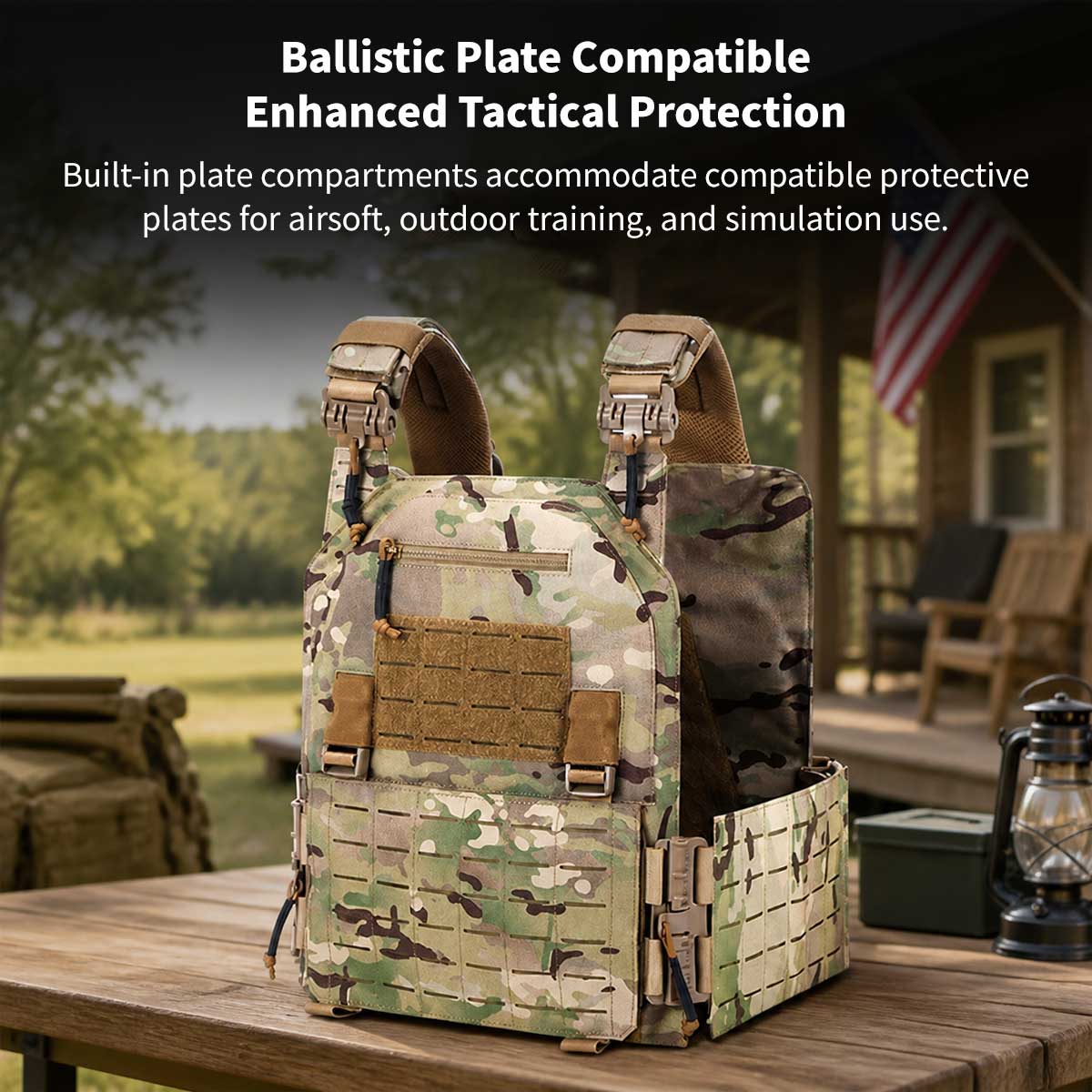 Quick-Release Tactical Vest – 900D Oxford Molle Plate Carrier, 26x33cm | Traverseon