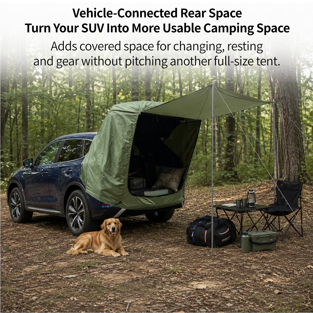 Car Camping Tent-2-3 Person Leak-Resistant SUV Tailgate Tent with Rear Awning | Traverseon
