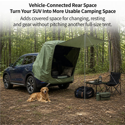 Car Camping Tent-2-3 Person Leak-Resistant SUV Tailgate Tent with Rear Awning | Traverseon