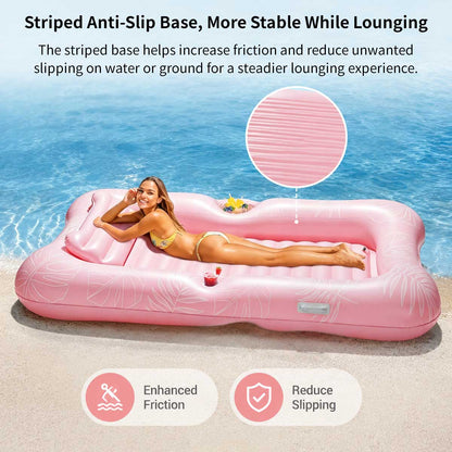 82.7" Inflatable Pool Float with Built-In Cooler – Water Lounger | Traverseon