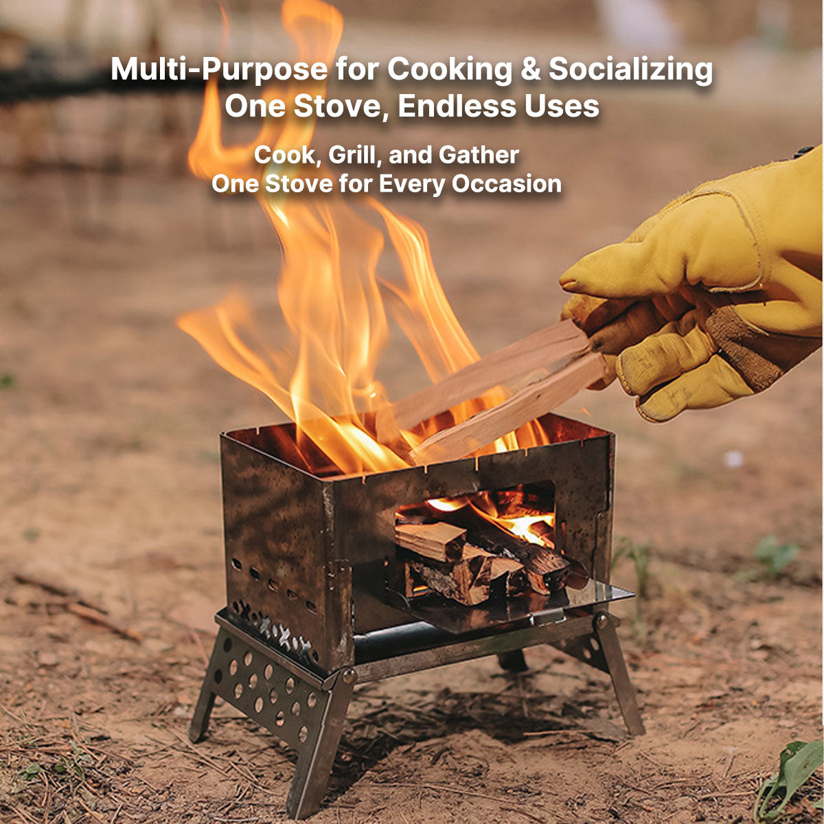 Portable Wood-Burning Stove – 930g Ultra-Light Card-Style  Foldable BBQ for Camping | Traverseon