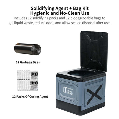 Portable Camping Toilet – Foldable Emergency Toilet with Gel Bags | Traverseon