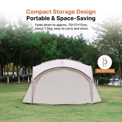 Camping Dome Tent 14×14ft – 210D UPF50+ Ventilated Windproof for Camping Beach Picnic | Traverseon