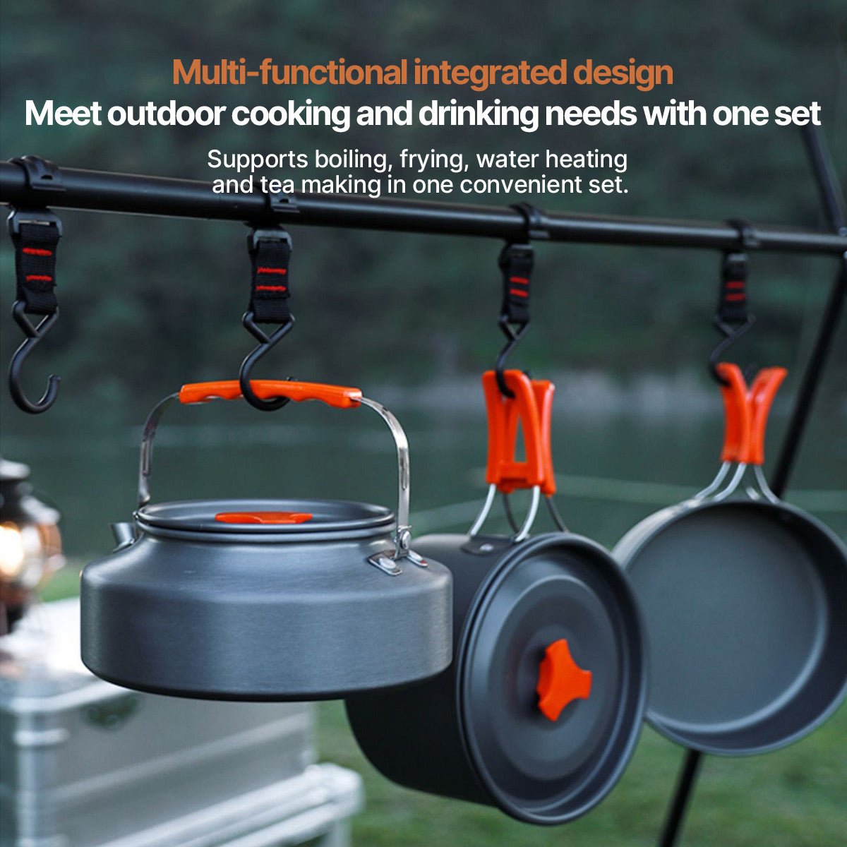 Camping Cookware Set – 2-3 Person Outdoor Pots & Tableware | Traverseon