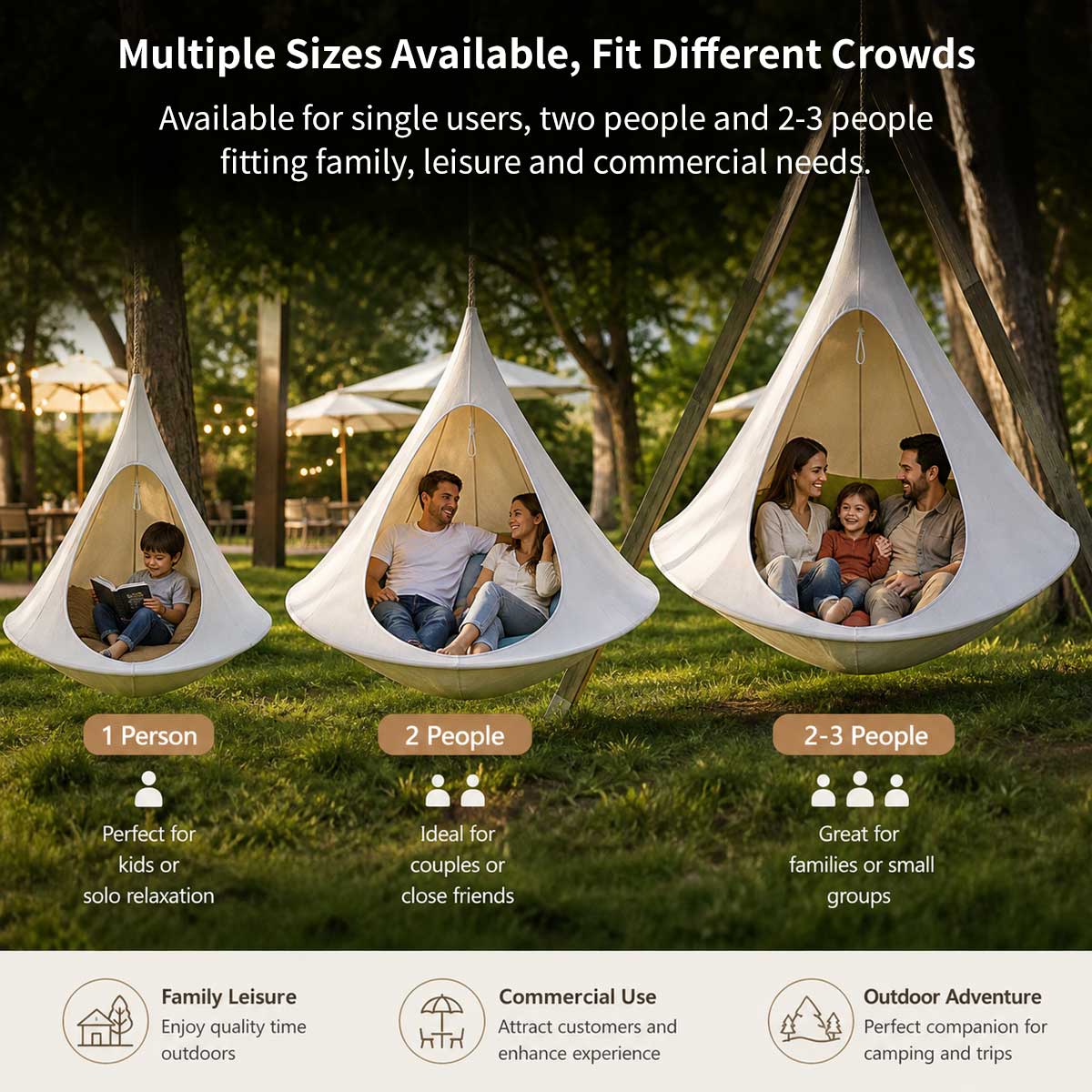 Conical Hanging Hammock Chair – 441 lb Waterproof Outdoor Swing | Traverseon