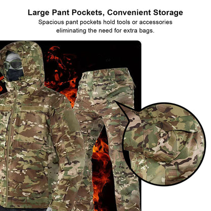 Men's Insulated Camo Hoodie Jacket Pants– Winter Hunting Work Suit | Traverseon