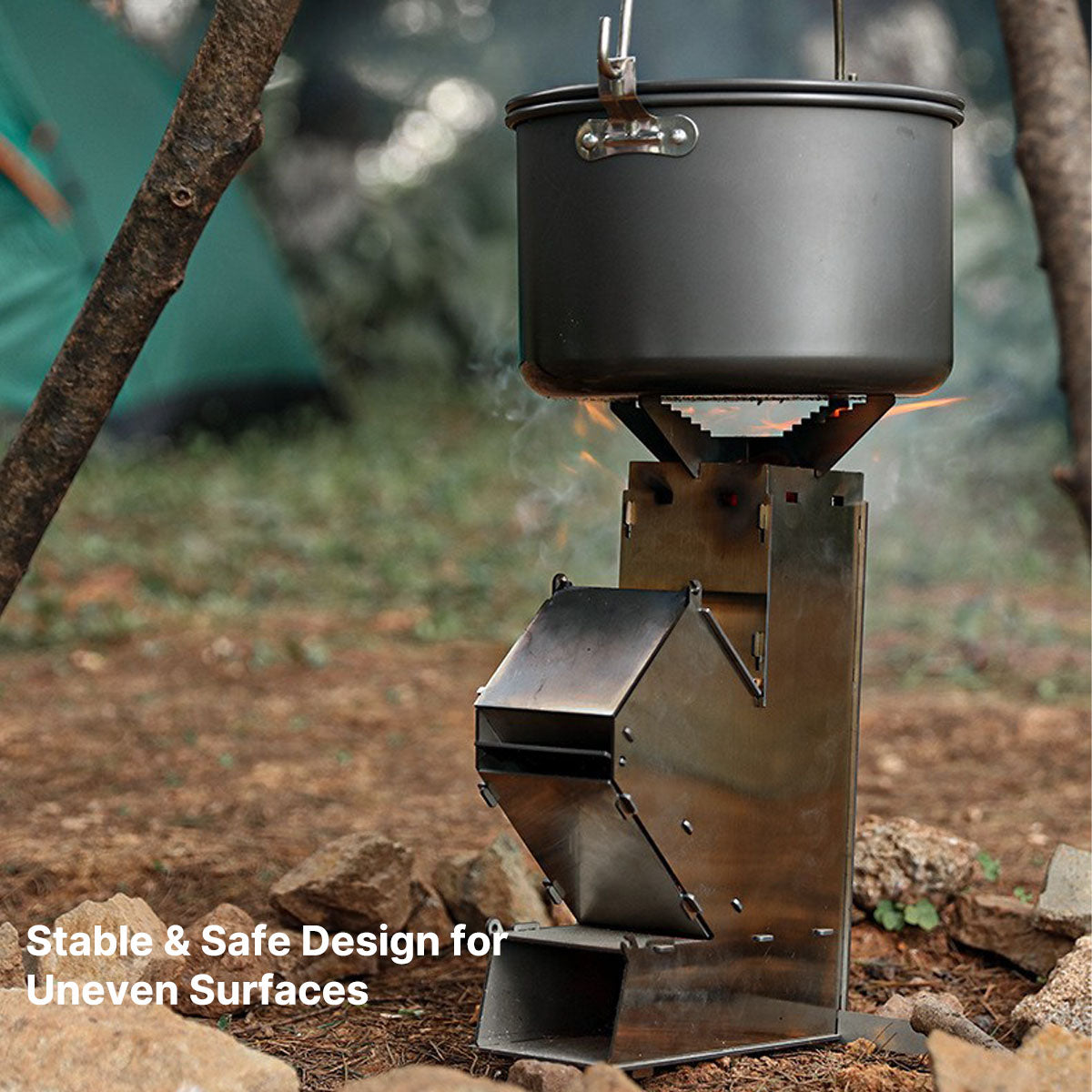 Portable Rocket Stove – Detachable Wood-Burning for Camping | Traverseon